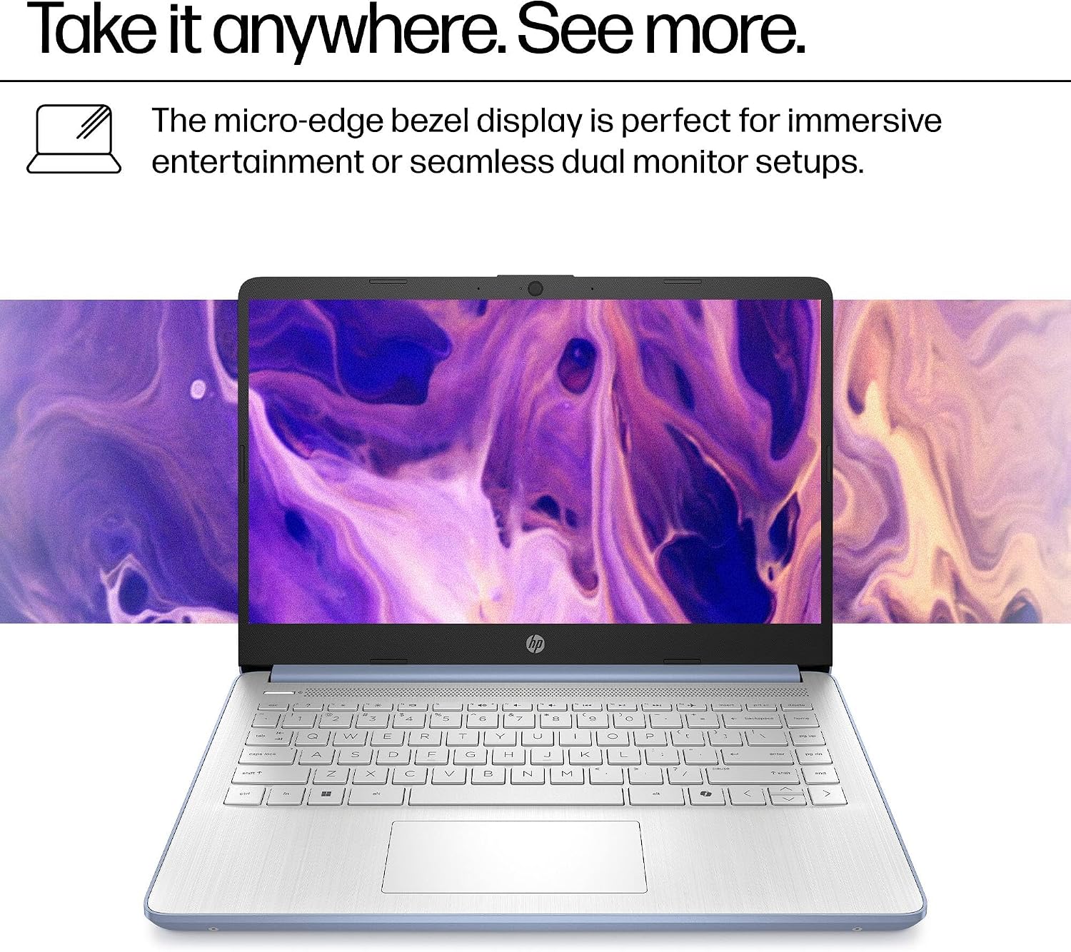 Detalle 1 de HP Laptop PC 14 14-Inch Laptop, Intel N150, 128GB UFS, Sky Blue