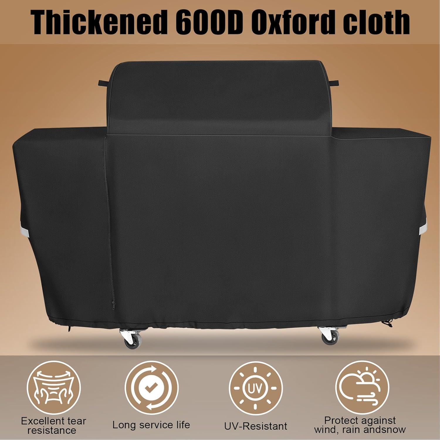 Thumbnail 2 de QuliMetal Grill Cover for Traeger Woodridge Pro & Elite (BAC776) – 600D Heavy Duty All-Weather Protection