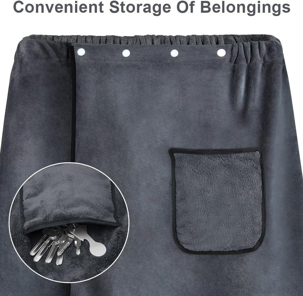 Detalle de Aomig 3883828 – męski kilt do sauny 150 × 80 cm, regulowany, z zatrzaskami