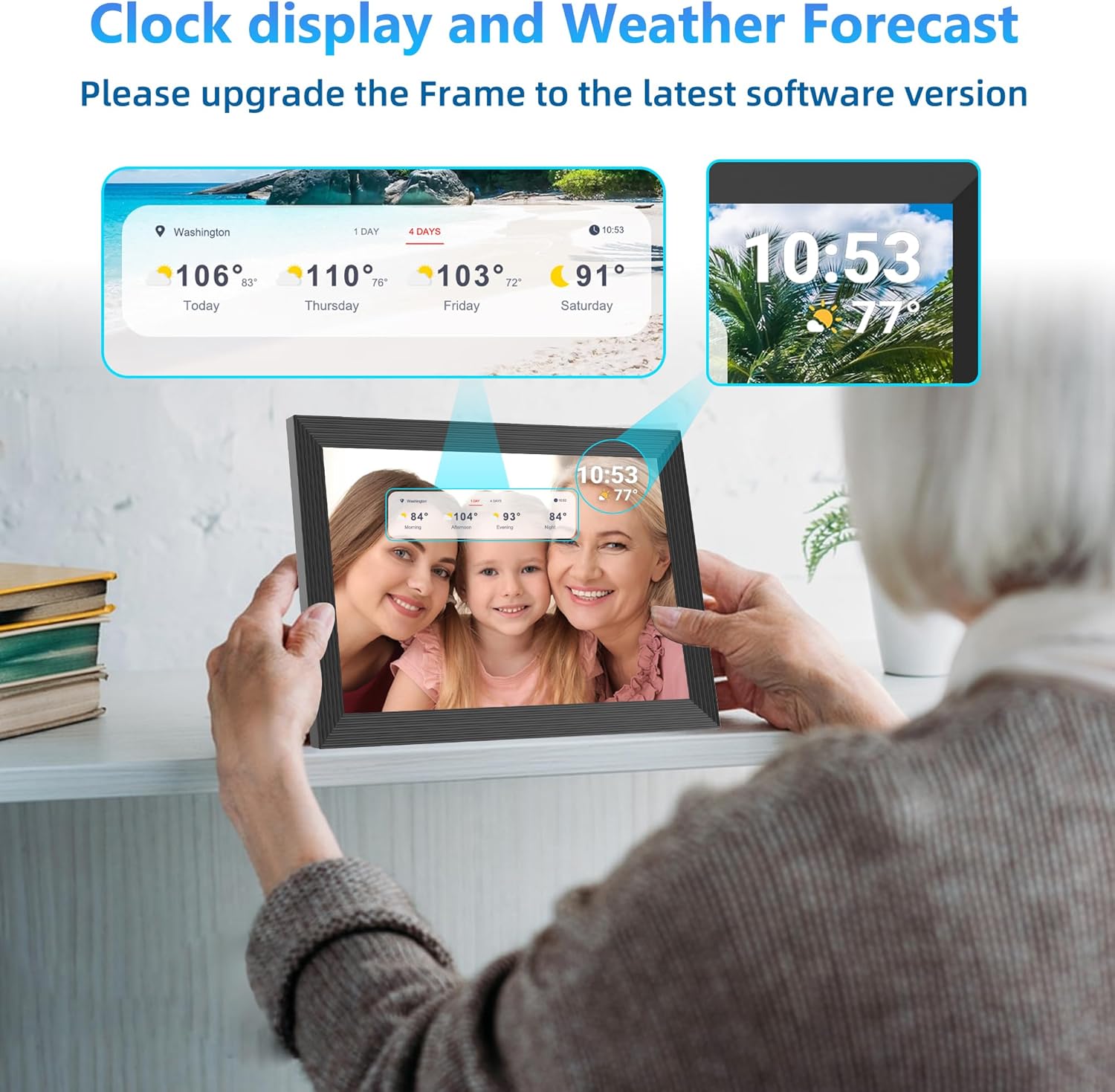 Thumbnail 3 de REUMAR FRAMEO Digital Photo Frame (10.1-inch) with 32GB WiFi, Auto-Rotate & Touch Screen