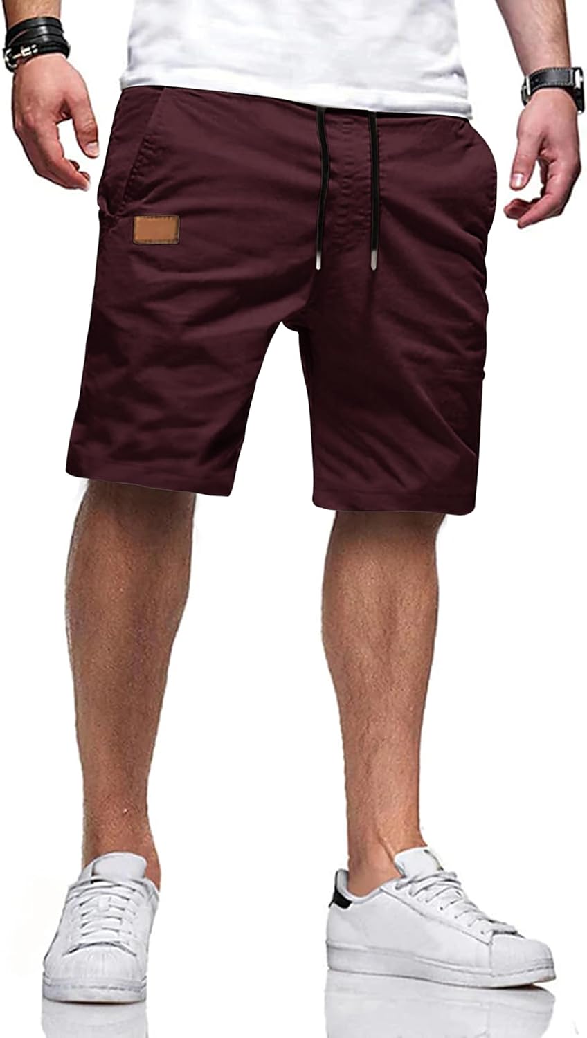 Detalle de TARAINYA Men's Shorts: Soft Cotton Casual Drawstring Shorts with Pockets