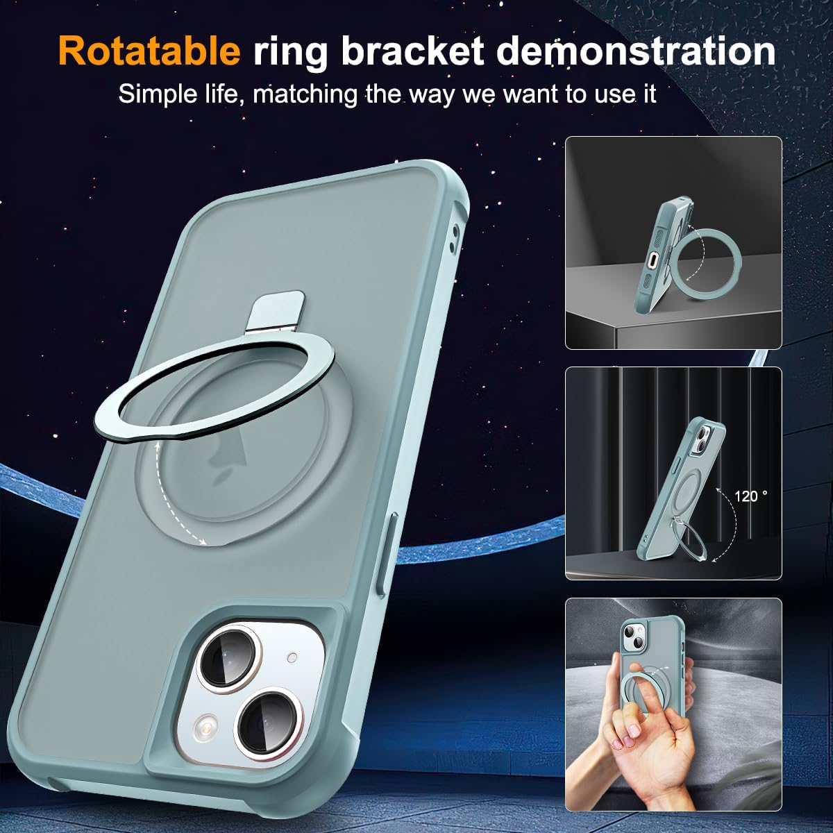 Detalle 2 de Skylmw iPhone 13 14 case with Mag-Safe stand