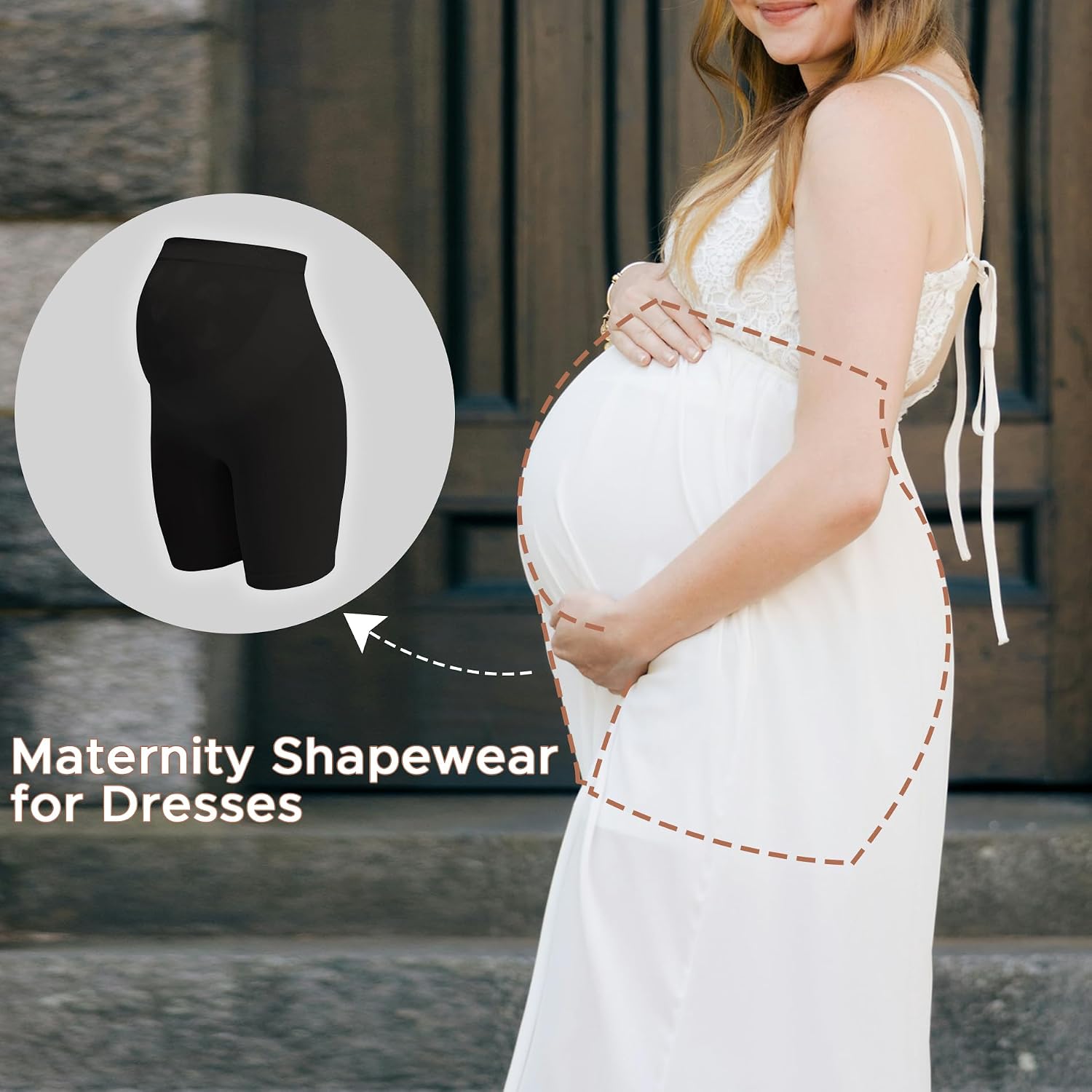 Detalle 2 de INNERSY maternity shorts over bump