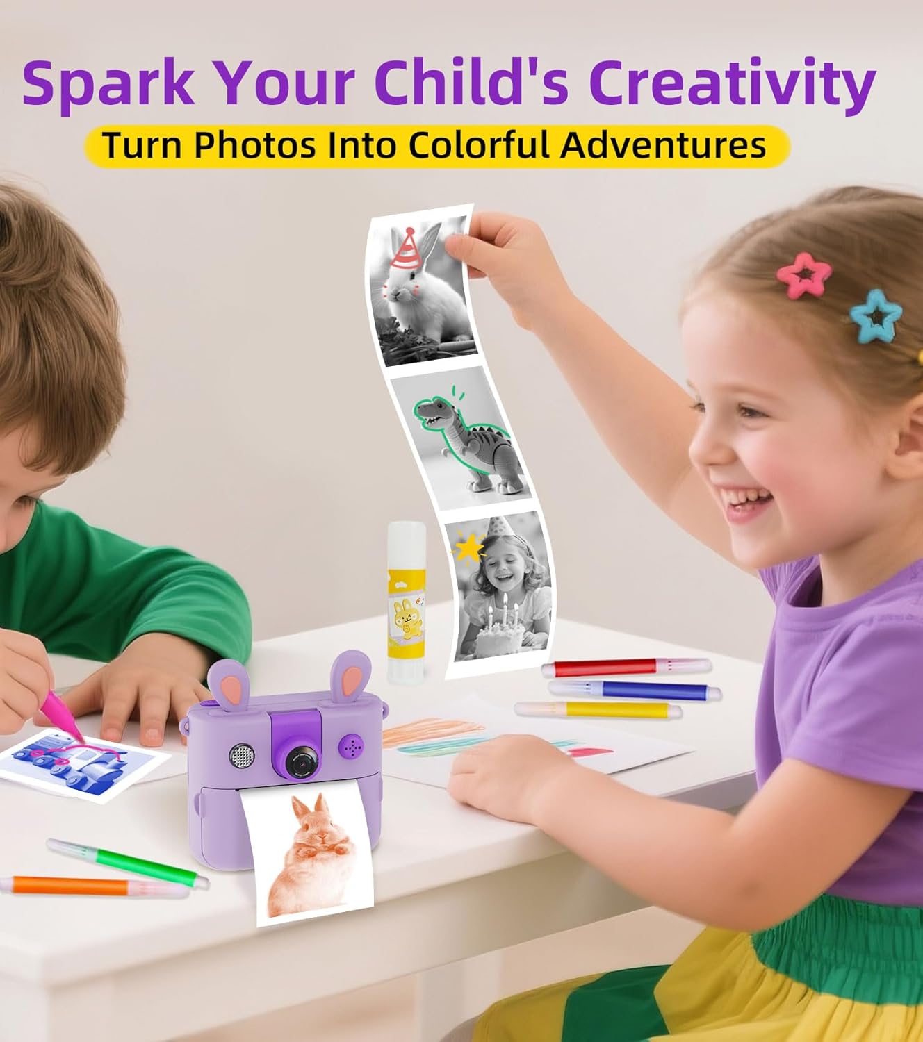 Thumbnail 4 de ORGSTA Macchina fotografica istantanea per bambini con stampa da cellulare, video e audio (3-12 anni)