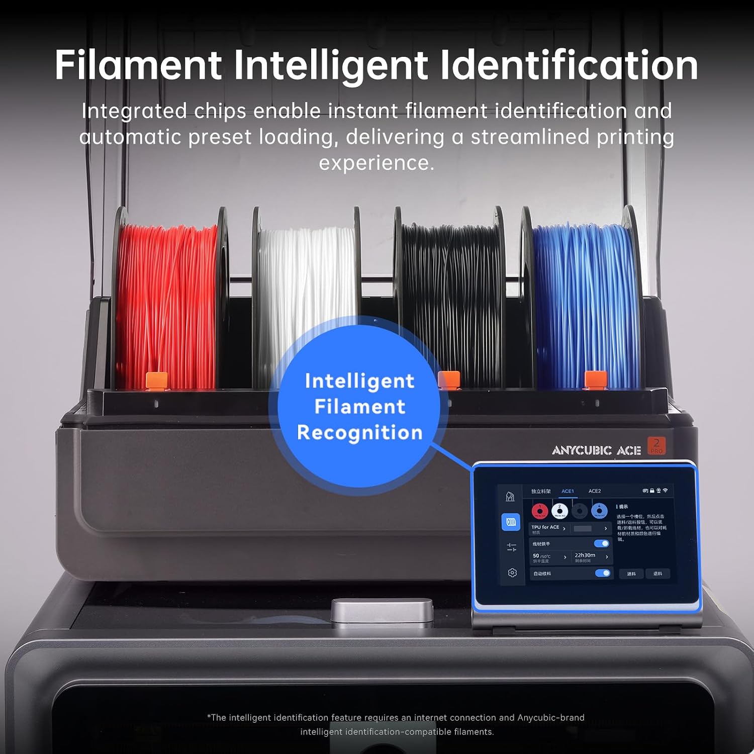 Detalle 2 de ANYCUBIC TPU Filament for ACE, 1.75mm, 68D, 1kg, Black