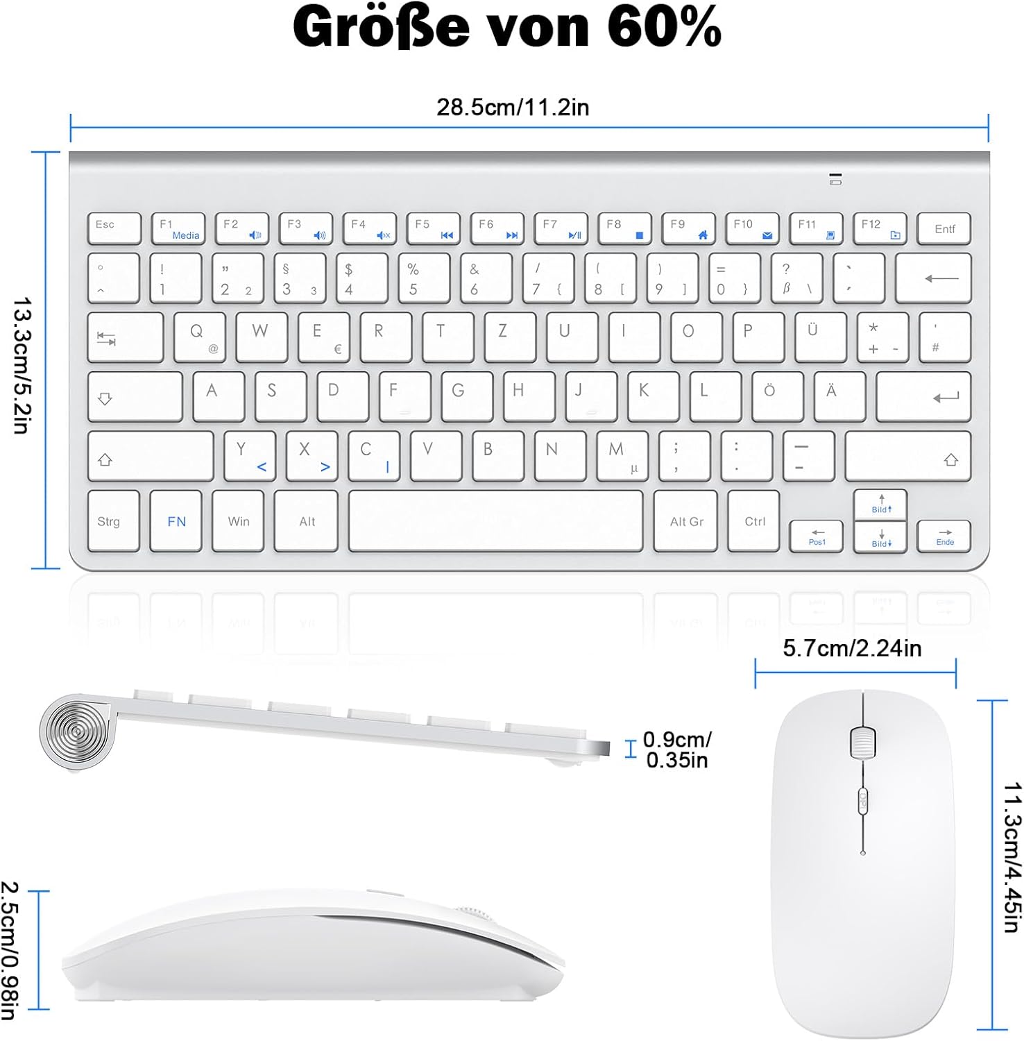Thumbnail 5 de PINKCAT Mini Tastatur & Maus Set – Kabellos, 2.4 GHz, Slim Design, Deutsch QWERTZ
