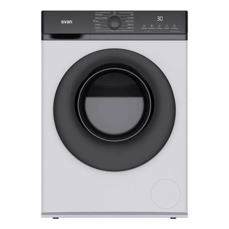 Detalle de Lavadora Svan SL6203AIDV: carga frontal de 6 kg, 1200 rpm, motor Inverter y LED Display