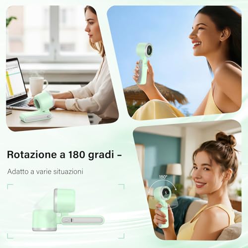 Detalle de KARFUN Ventilatore Portatile: Mini, pieghevole a 180°, ricaricabile e compatto