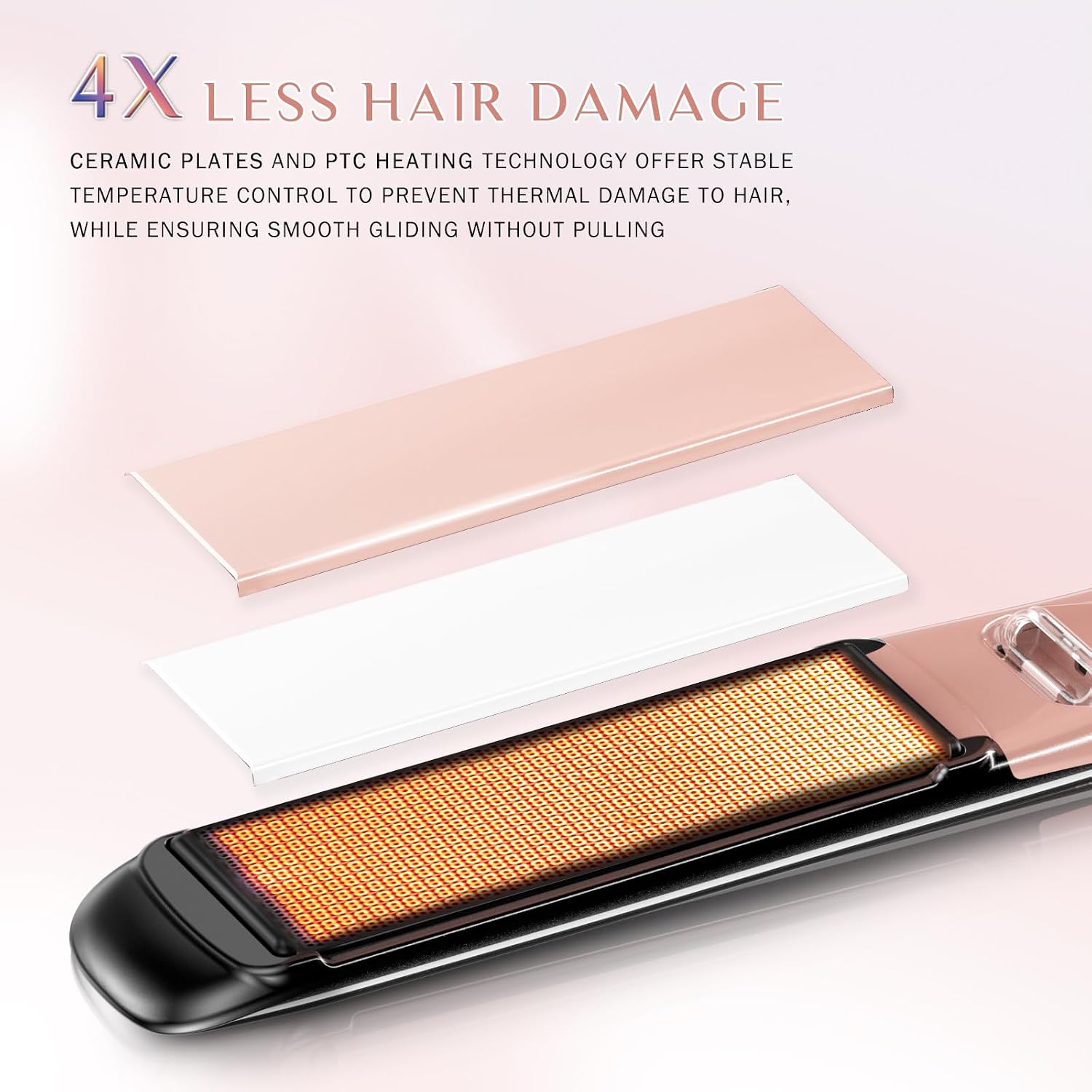 Detalle 1 de DORISILK 1-Inch Ceramic Flat Iron for Straightening and Curling