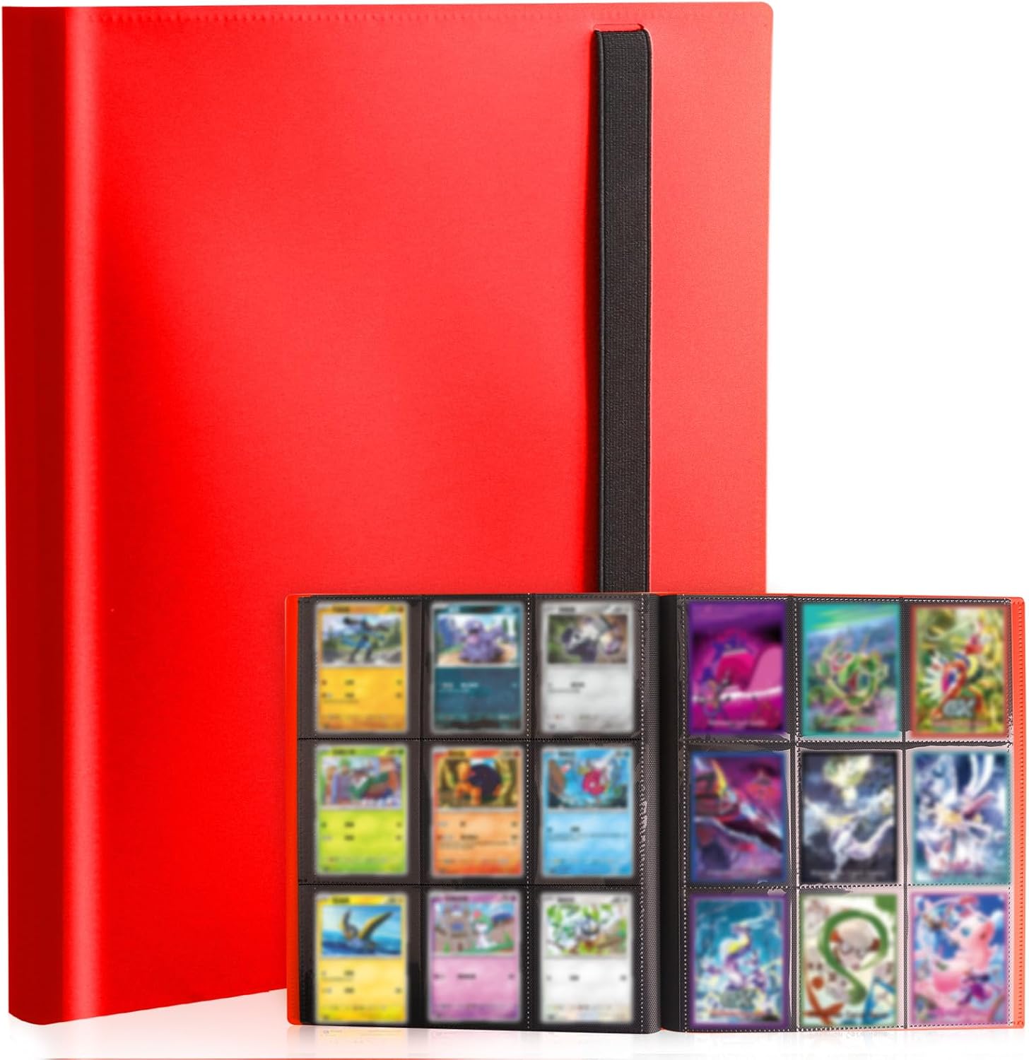 Detalle de Card Binder 9-Pockets: 360 Card Capacity Trading Card Binder (Red)