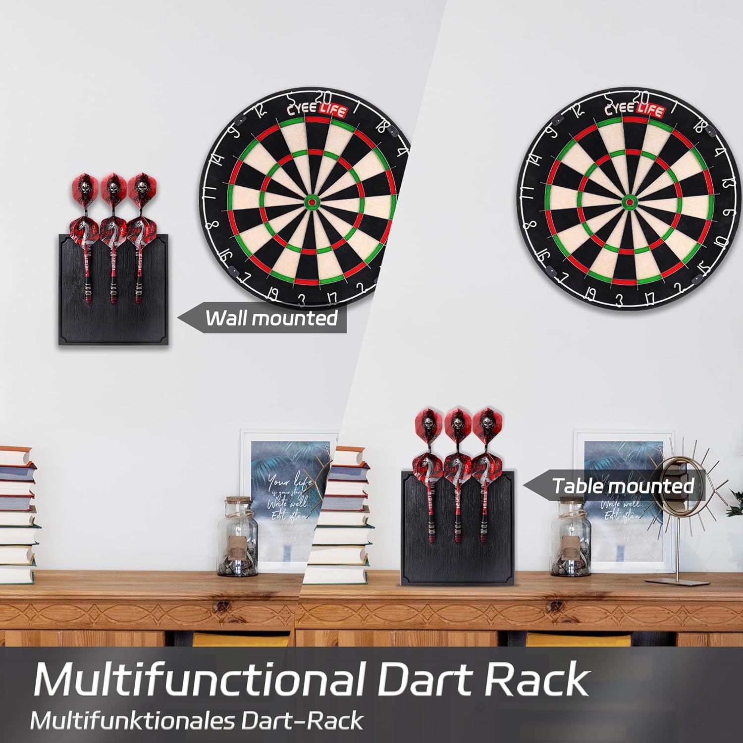 Detalle de CyeeLife Wall Mounted Darts Holder for 6