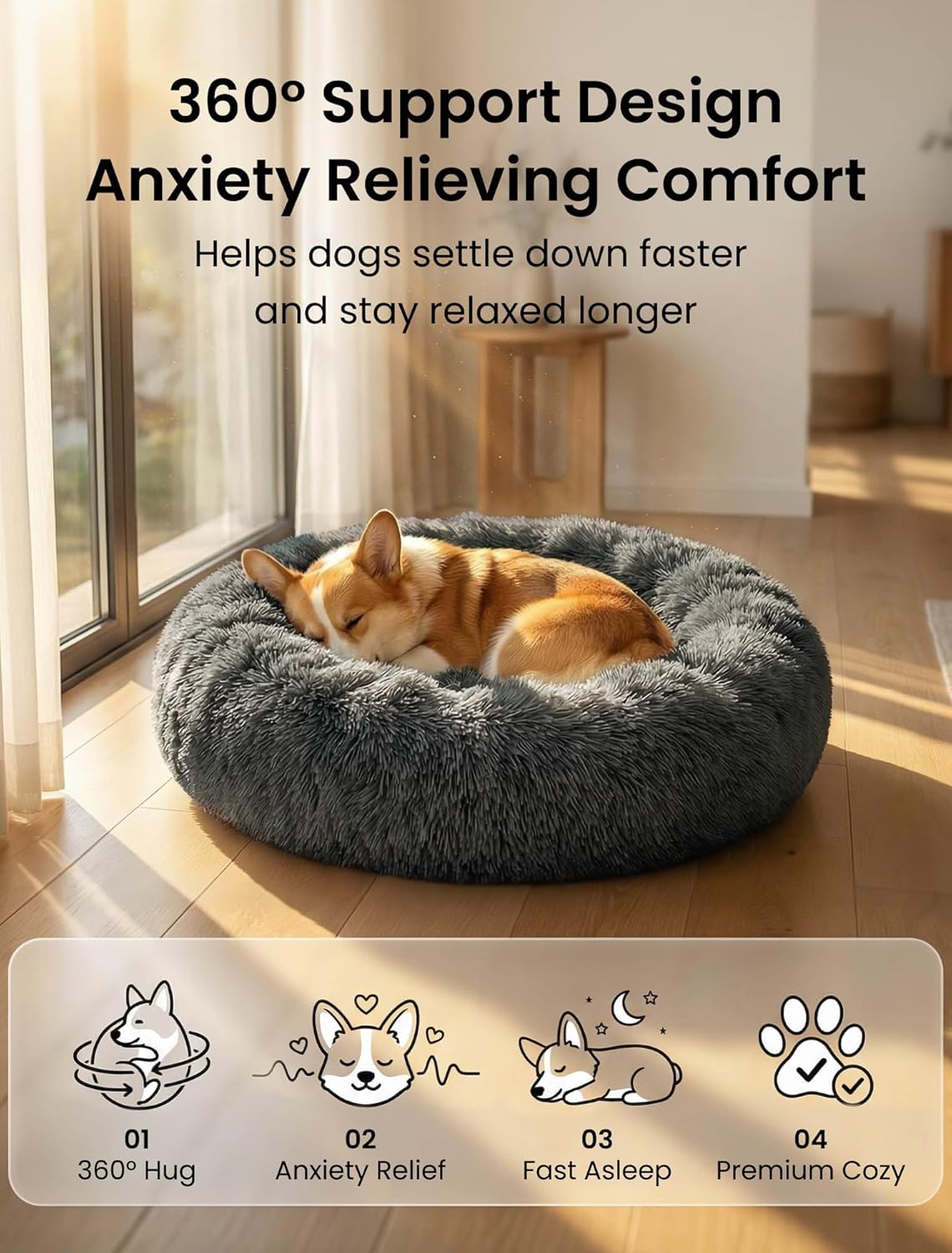 Thumbnail 5 de Moistu 50cm Small Dog Bed with Removable Cover