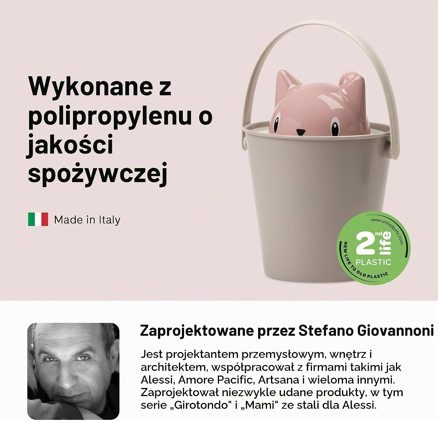 Detalle de United Pets Crick – pojemnik na karmę dla kotów 4 l z łopatką