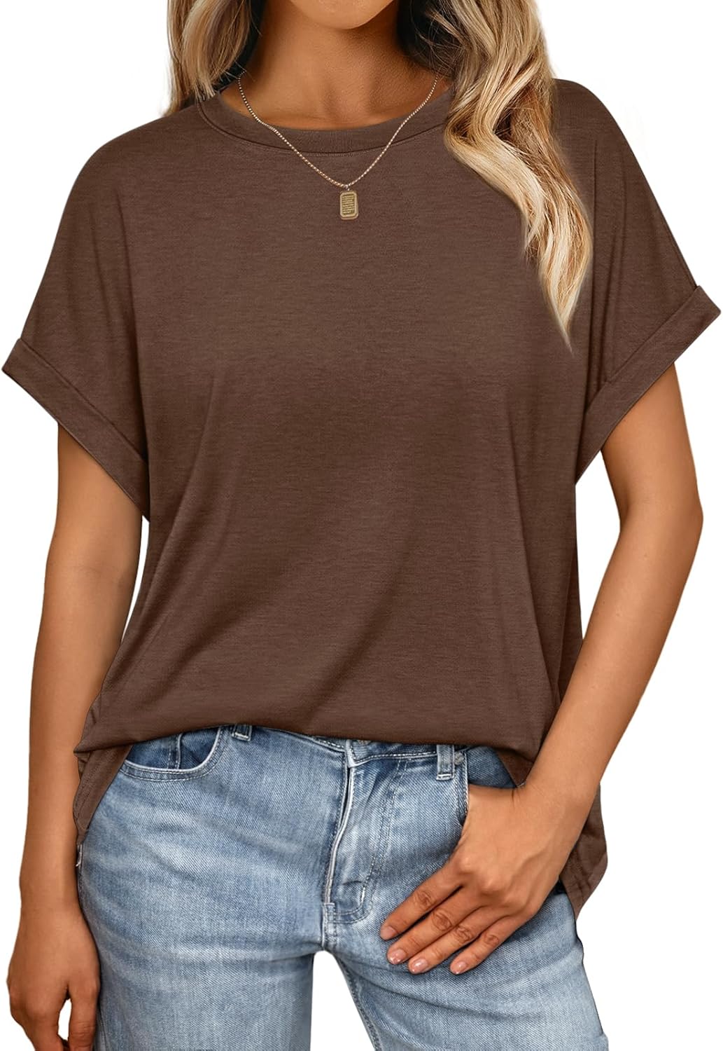 Thumbnail 6 de AUTOMET Women’s Oversized Short Sleeve T-Shirt with Drop Shoulder & Rolled Cuffs