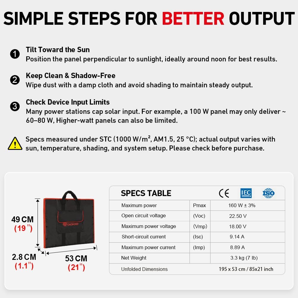 Thumbnail 6 de DOKIO 150W Portable Foldable Solar Panel Kit ☀