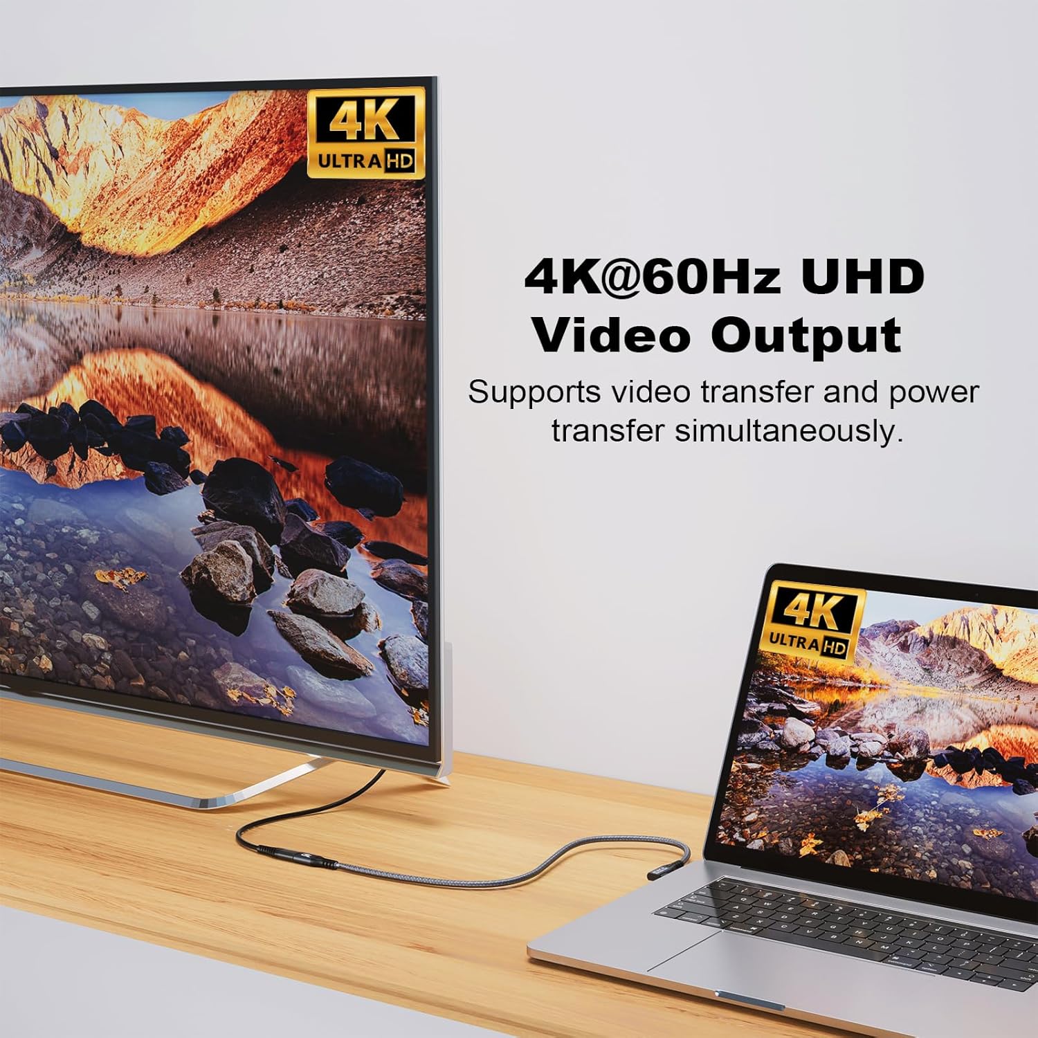 Thumbnail 3 de CHENLENIC 90Degree USB-C 3.2 Extension Cable (20Gbps) with 240W USB PD & 4K@60Hz video support, 1M+1M