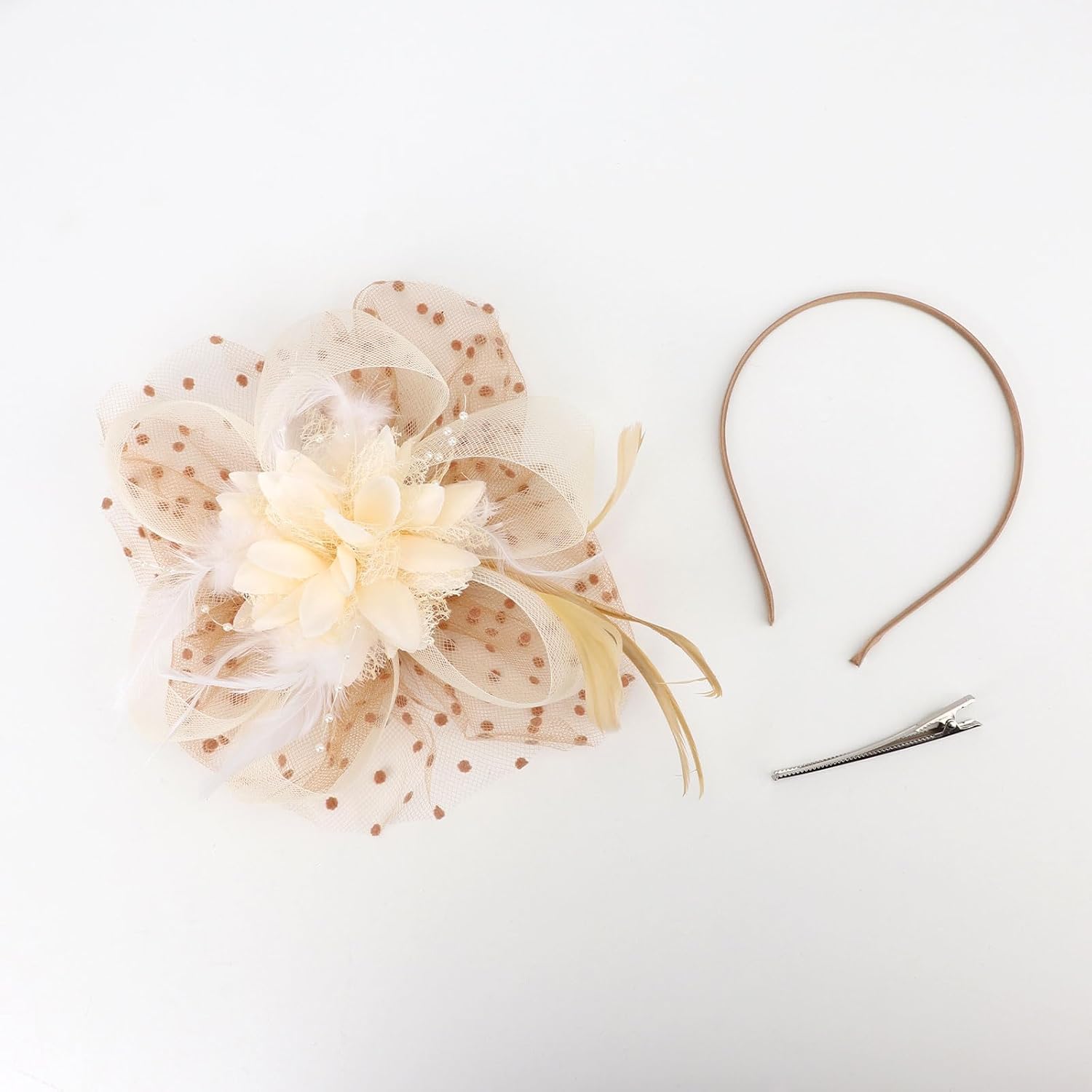 Thumbnail 3 de DRESHOW Fascinators Hut Feder Stirnband – elegante Blumen-Deko für Damen