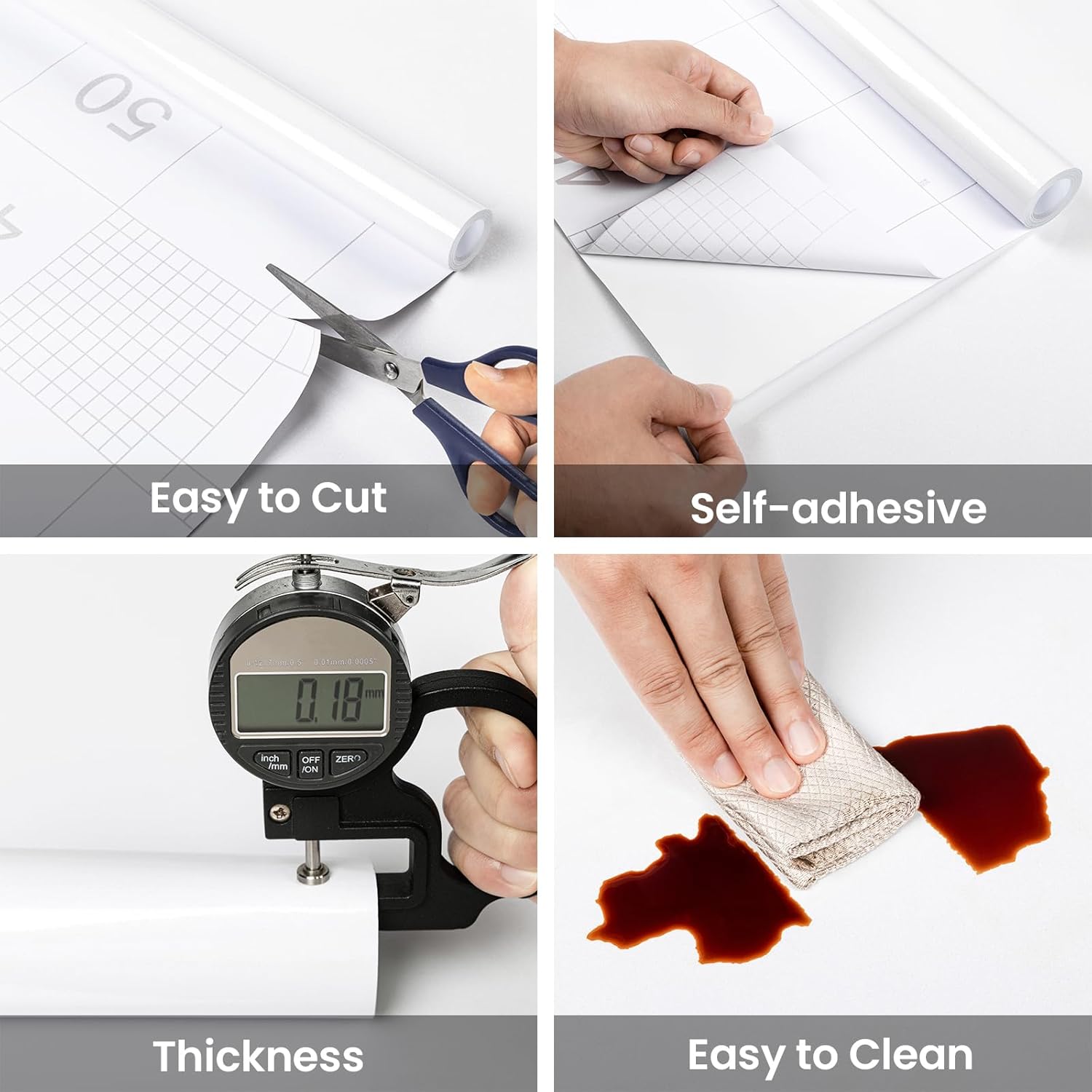 Thumbnail 1 de Papier adhésif Hode blanc brillant pailleté (40 x 300 cm) pour meubles et murs