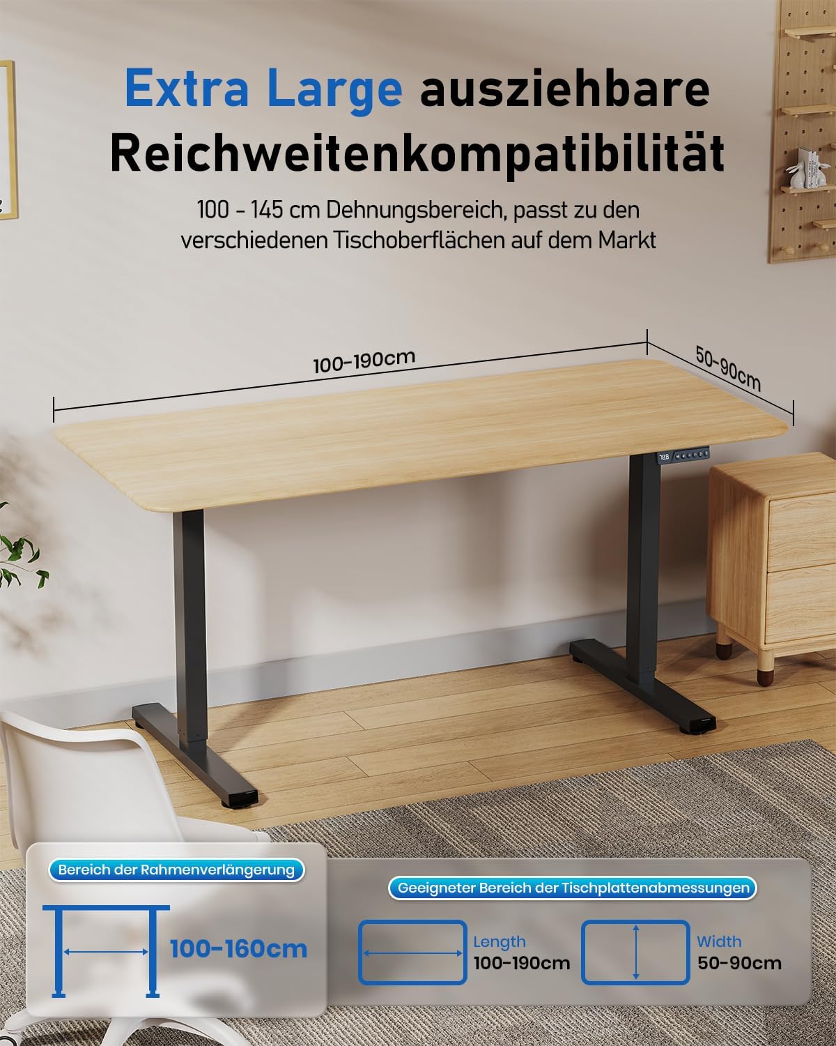 Detalle 2 de Xyndyx höhenverstellbare Gestell für Schreibtisch