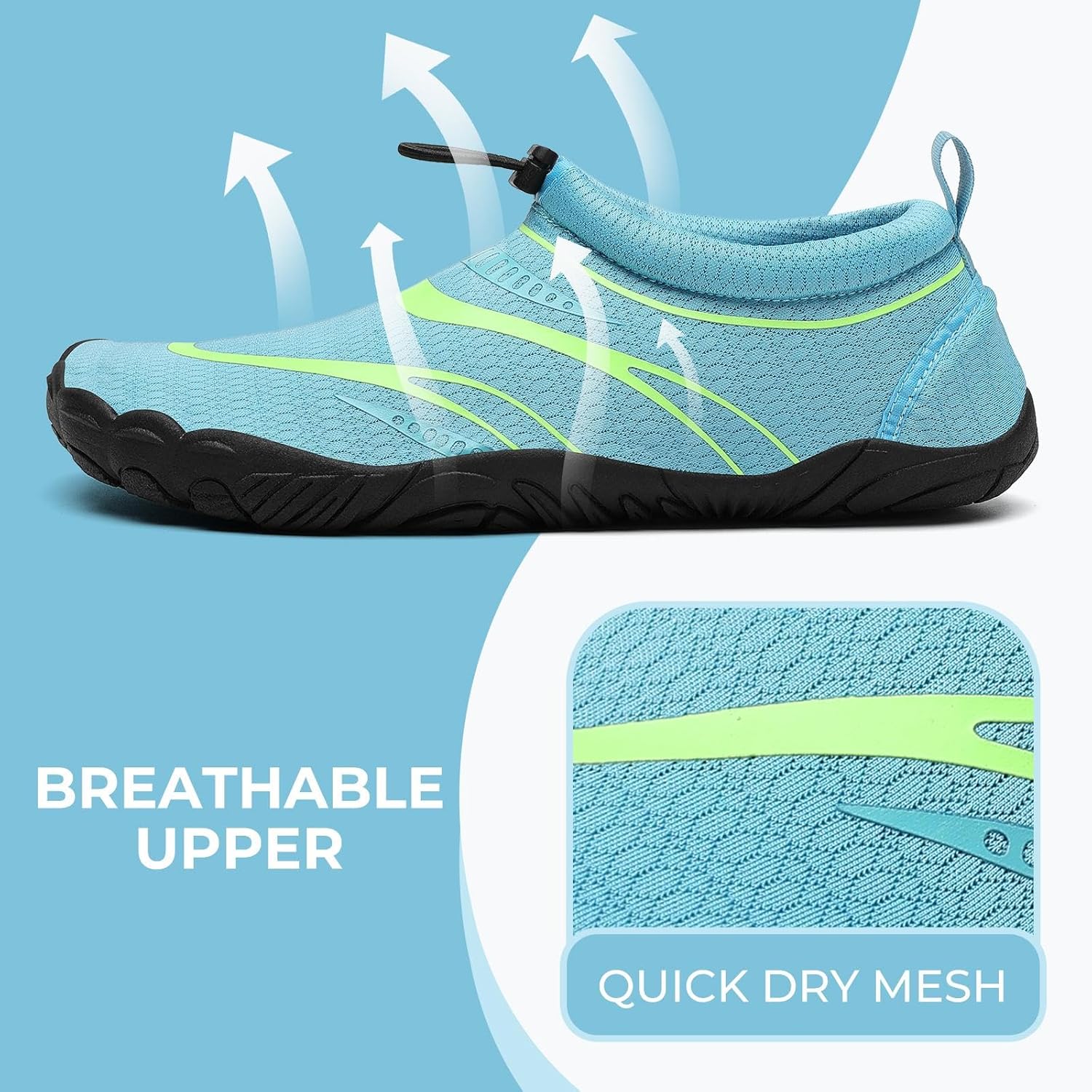 Detalle de Mishansha Unisex Badeschuhe – atmungsaktives Mesh, wasserdichte Aquaschuhe Gr. 36–46