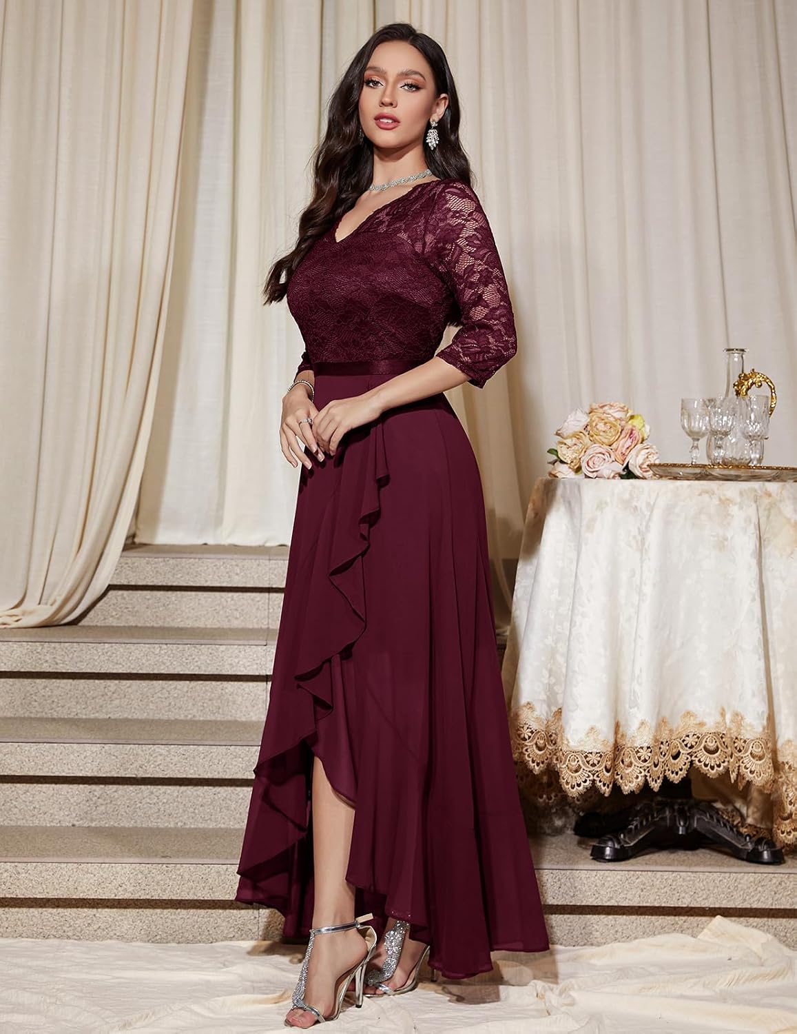 Detalle 2 de Bbonlinedress Abendkleid Spitzen Chiffon