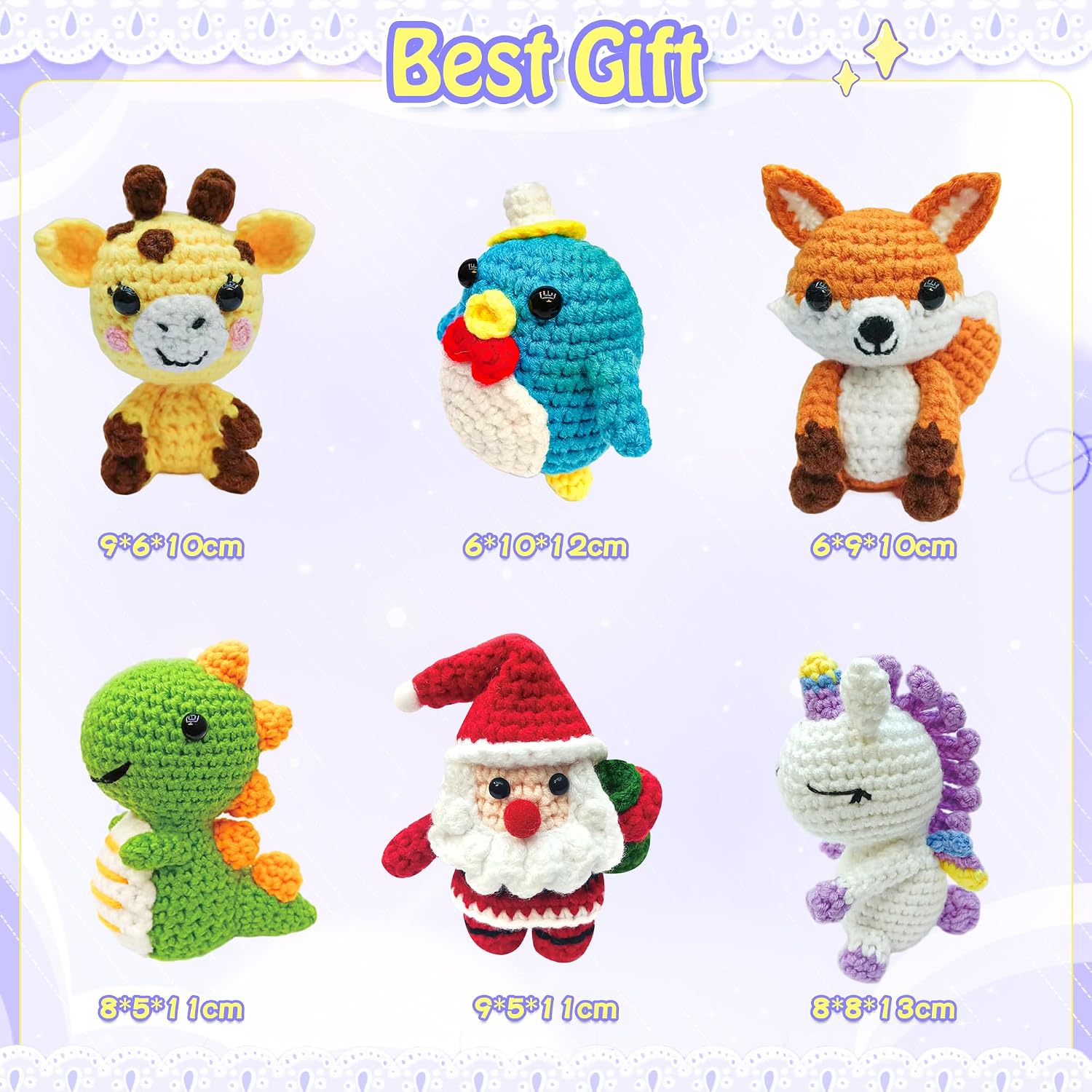Thumbnail 5 de ZSDSZDZY 6Pcs Crochet Kit for Beginners: A Hands-On Path to Cute Animal Creations