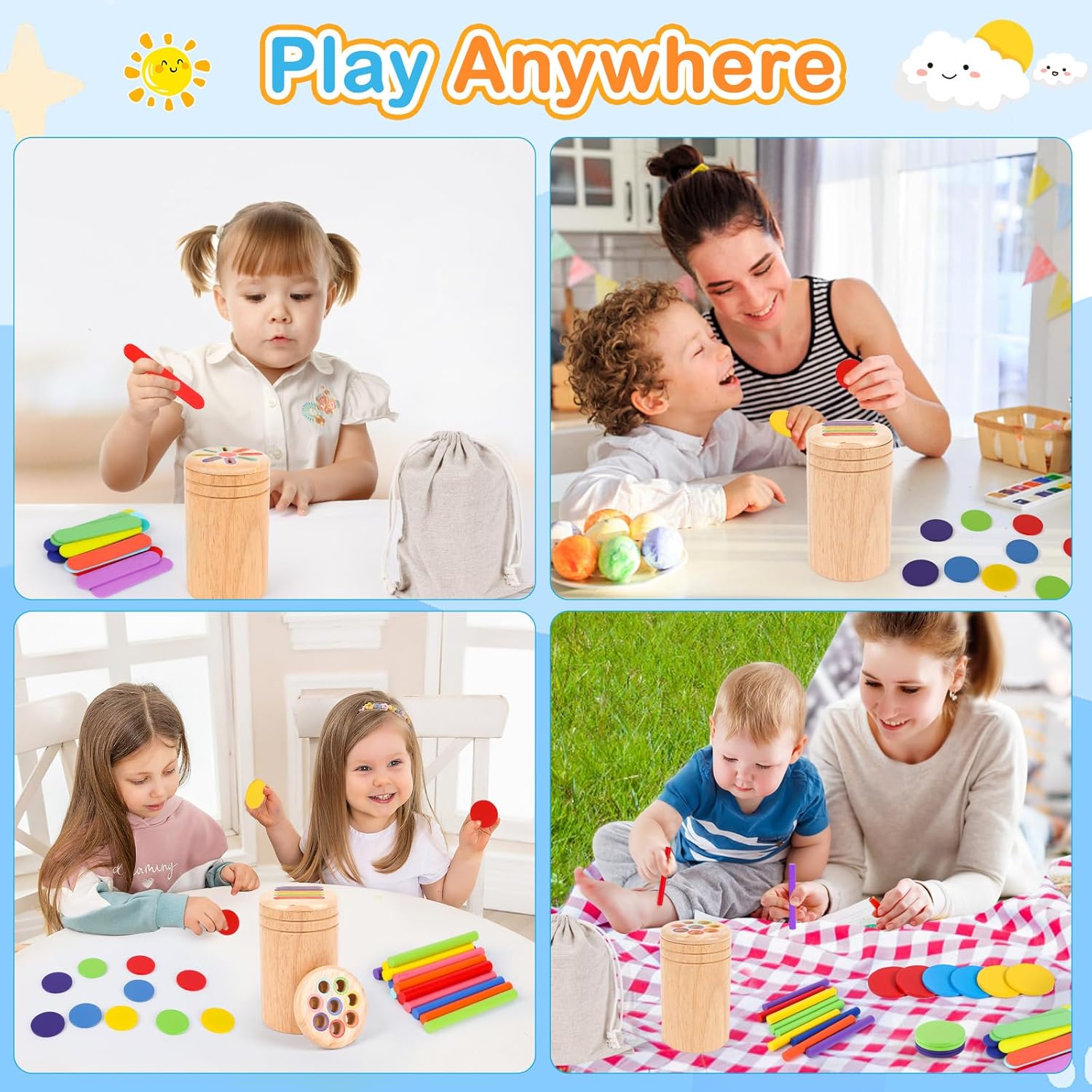 Thumbnail 4 de Montessori Holzspielzeug Sortierspiel für 1–2 Jahre