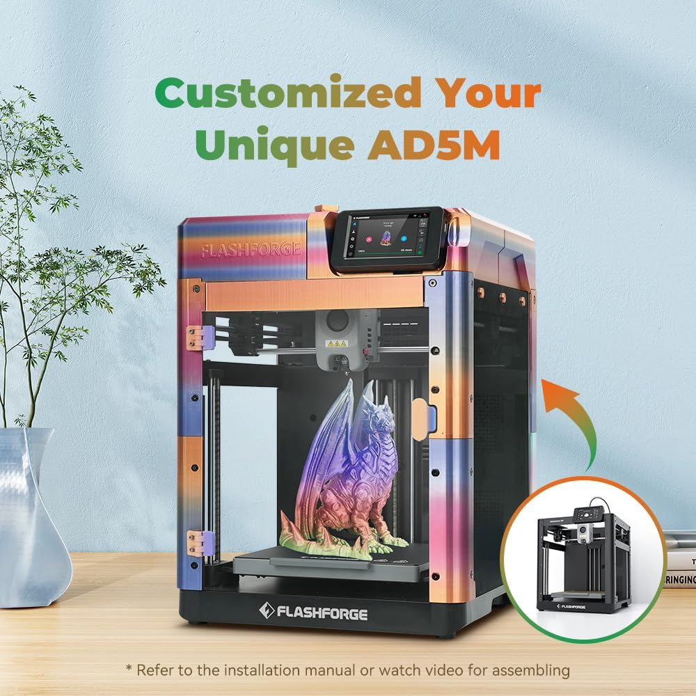 Detalle 2 de FLASHFORGE AD5M 3D Printer: Auto-Calibration, All-Metal CoreXY, 220×220×220mm