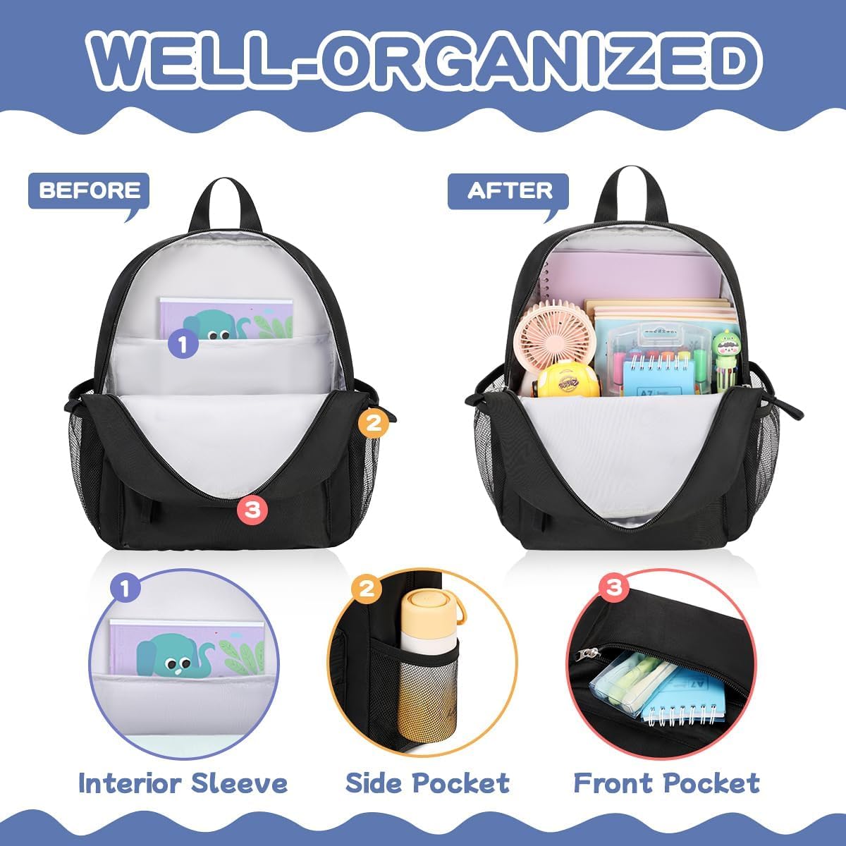 Thumbnail 2 de QIXIHU 12'' Toddler Backpack for Boys and Girls
