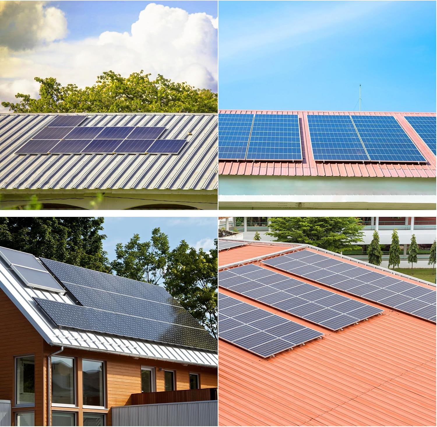 Thumbnail 6 de Warmfay Solarmodul Halterung Montageset – schwarze 12 cm Aluprofile und verstellbare Klemmen für 1 Modul (30–35 mm) am Flachdach