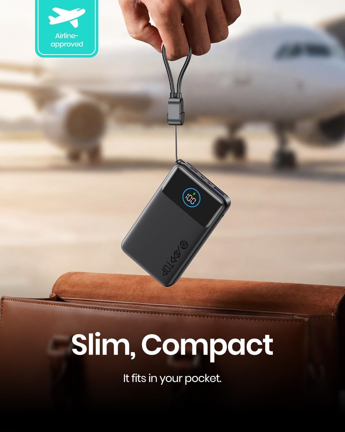 Thumbnail 6 de A ADDTOP UltraSlim 10000mAh Power Bank with built-in USB-C cables (22.5W fast charging)