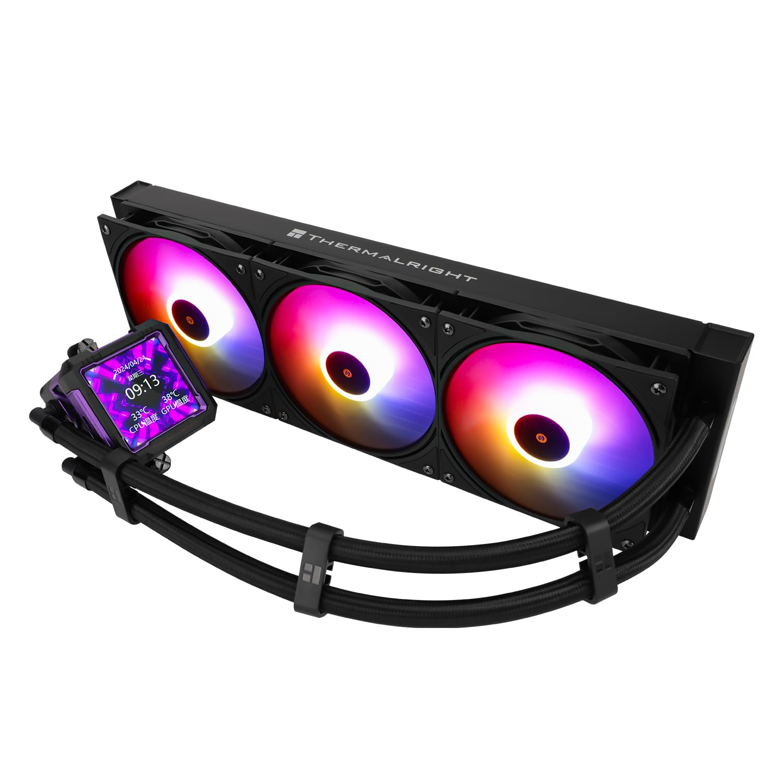 Detalle 2 de Thermalright TR FW 360 Schwarz ARGB CPU-Wasserkühlung – 360 AIO mit 2,4-Zoll IPS LCD Display