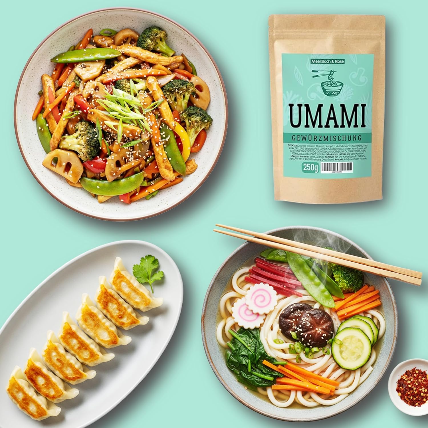 Detalle de Umami Gewürzmischung 250 g – Allrounder Würzmischung für herzhaften Geschmack