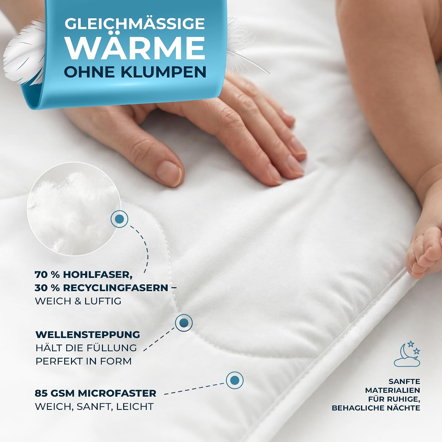 Detalle de Glückstoff Kinder Bettdecken Set 520 g