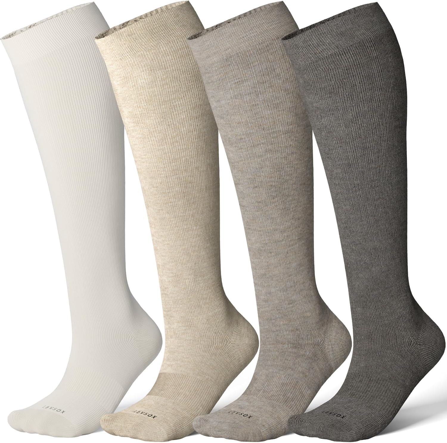 LEVSOX Viscose Bamboo Compression Socks for Pregnancy and Travel (20-30 mmHg) – Knee-High
