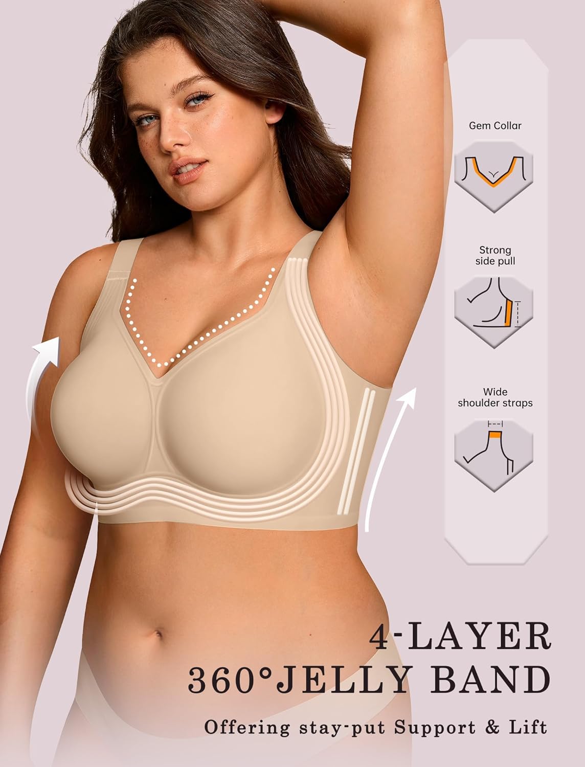 Detalle 2 de OEAK Wireless Gel Bra Full Coverage Size Plus
