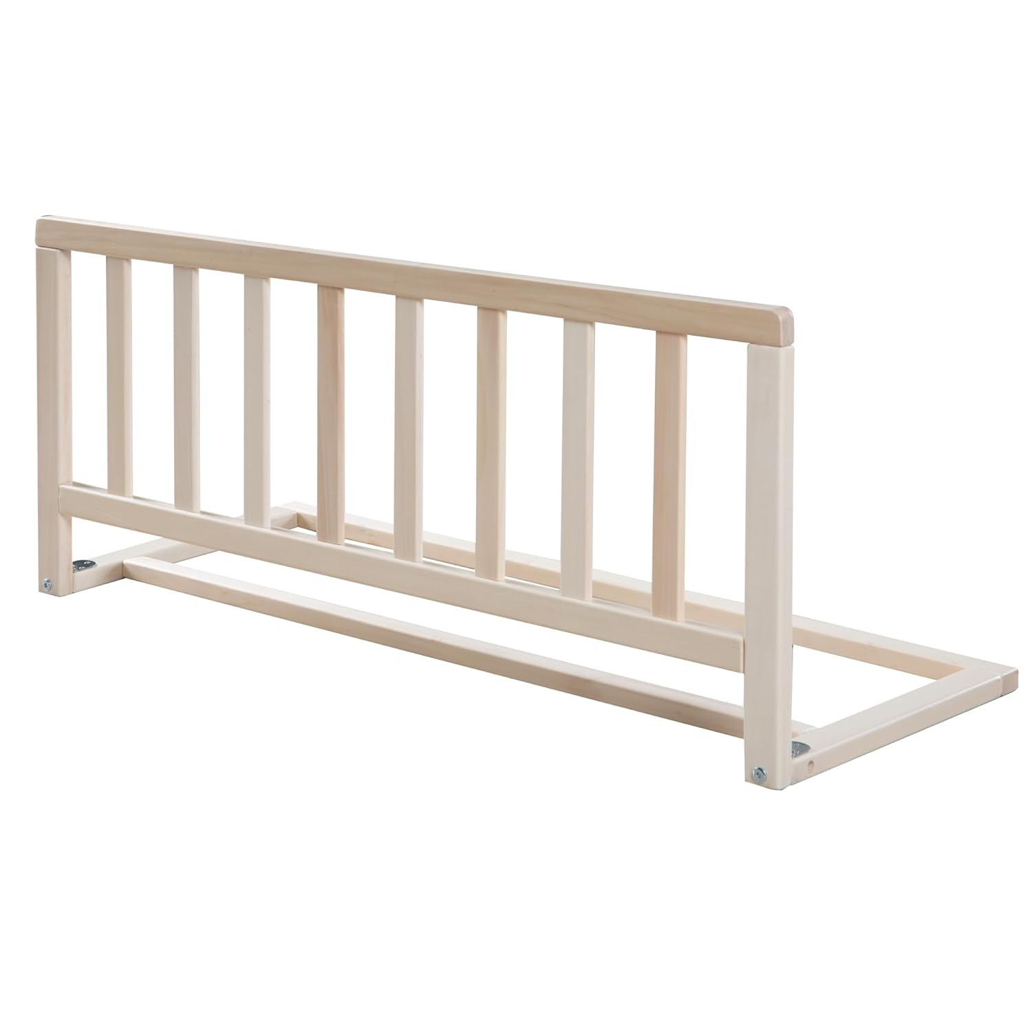 Detalle 2 de roba Bettschutzgitter 90 cm Länge aus Massivholz – klappbar, ohne Bohren, Taupe