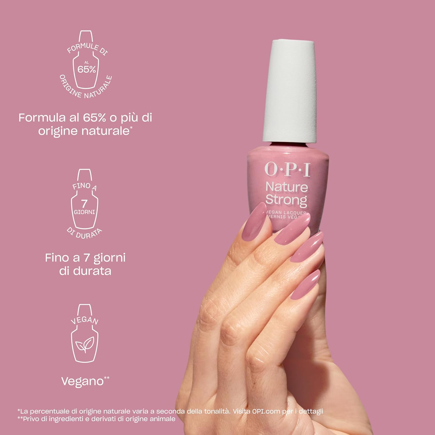 Thumbnail 5 de OPI Nature Strong Blossom Into Awesome – smalto vegano rosa baby, brillante e a lunga durata fino a 7 giorni