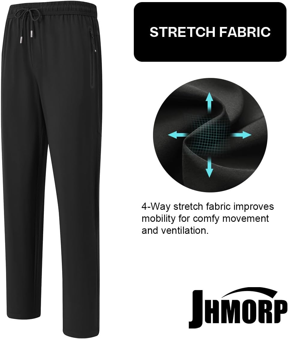 Detalle 2 de JHMORP Men's Athletic Workout Pants, Lightweight Quick-Dry 4-Way Stretch
