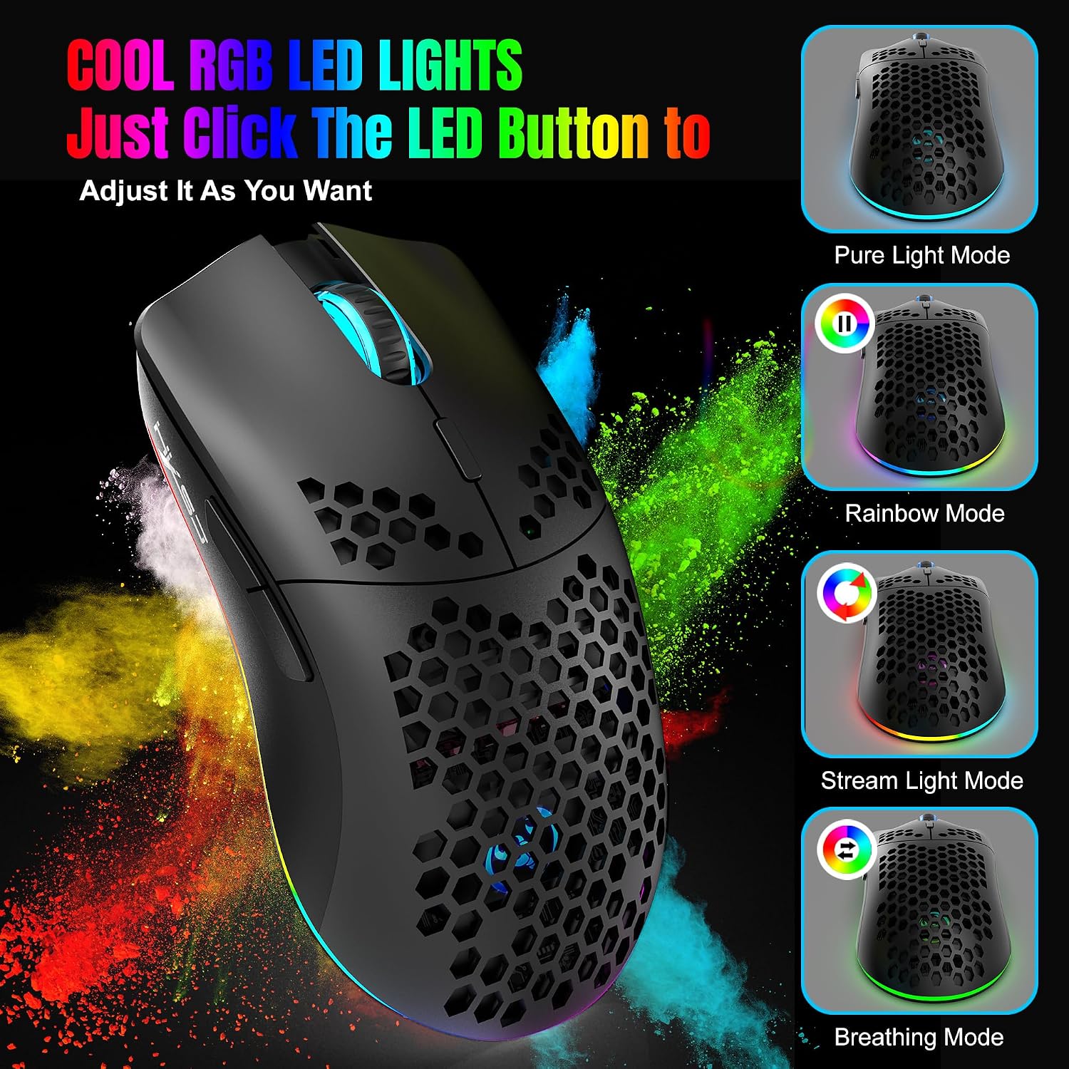 Detalle de CROSS Zebra T66 gaming mouse 3600 DPI