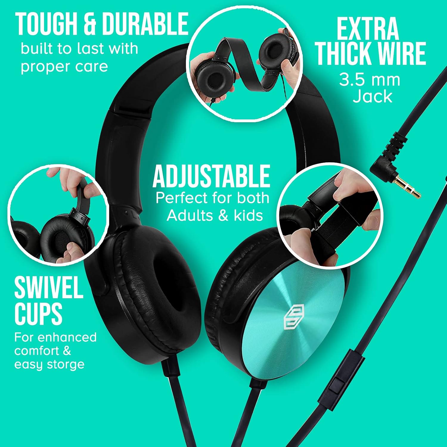 Thumbnail 3 de Premium Classroom Headphone with Microphone 5 Pack