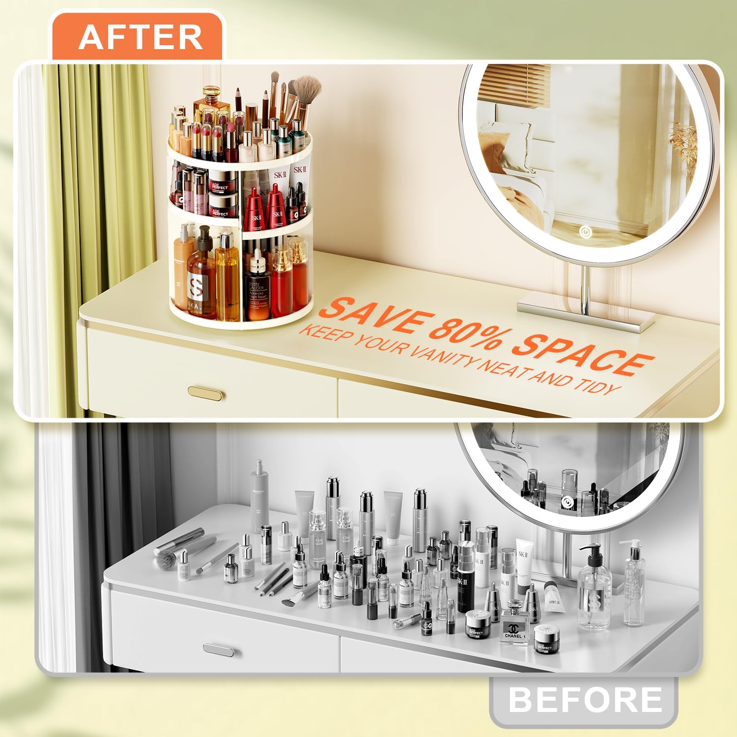 Thumbnail 5 de Auxmir Make Up Organizer mit 9 einstellbaren Stufen, 360° drehbar – weiß