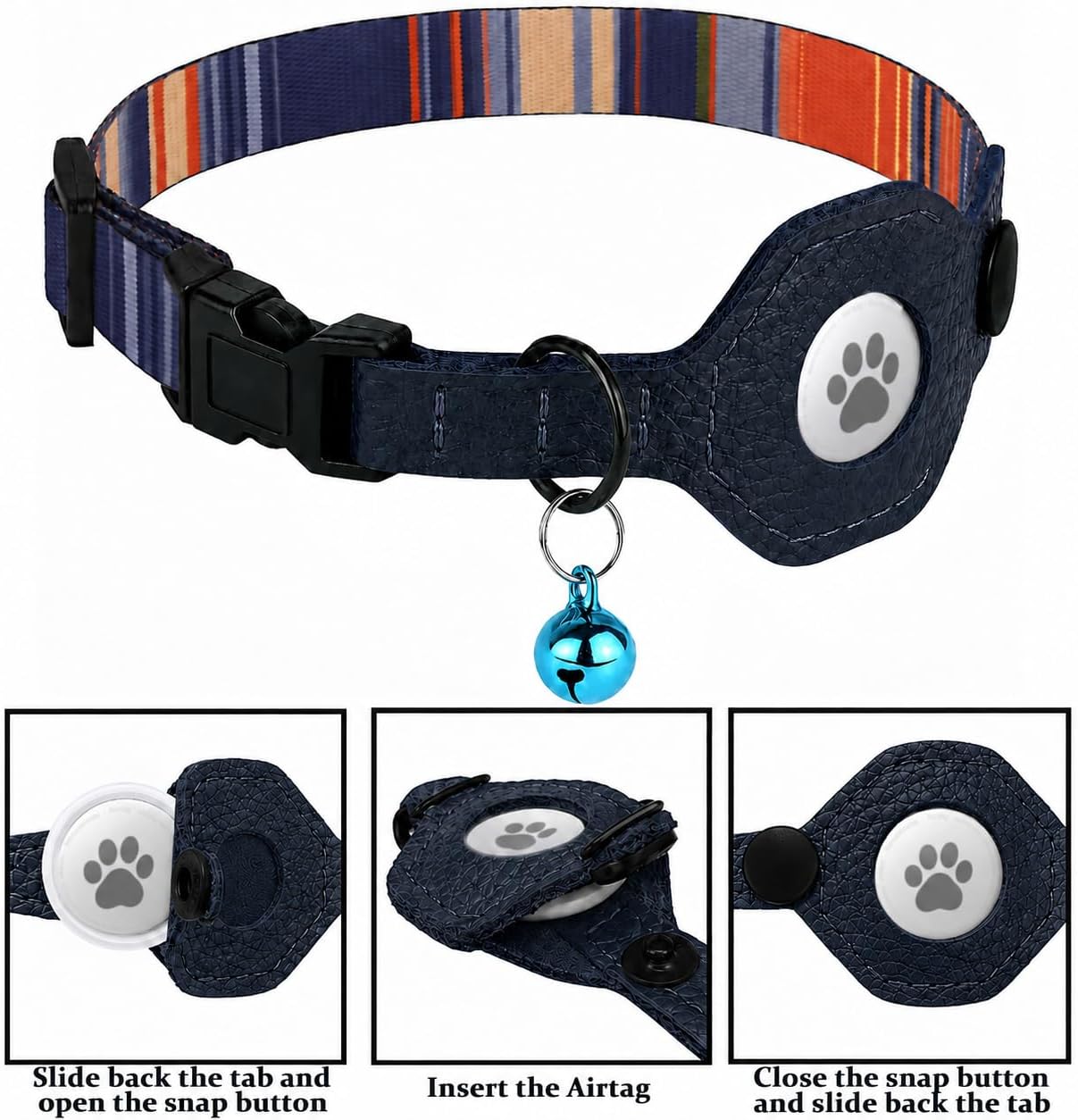 Thumbnail 6 de Cat Collar with Leather AirTag Holder
