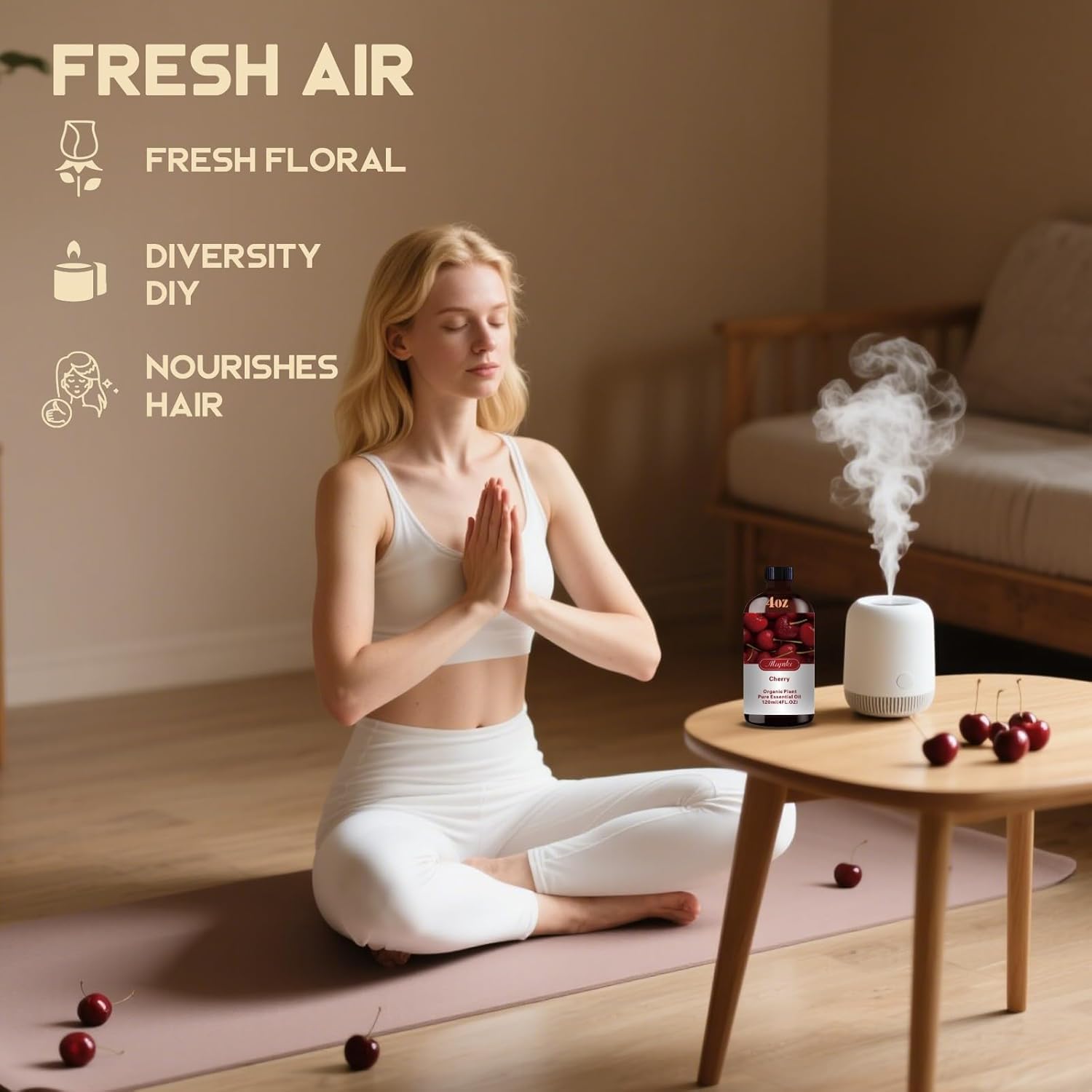 Thumbnail 3 de Cherry Essential Oil 4oz + Roll-On (10ml): Aromatic Diffuser Companion for Home and Office