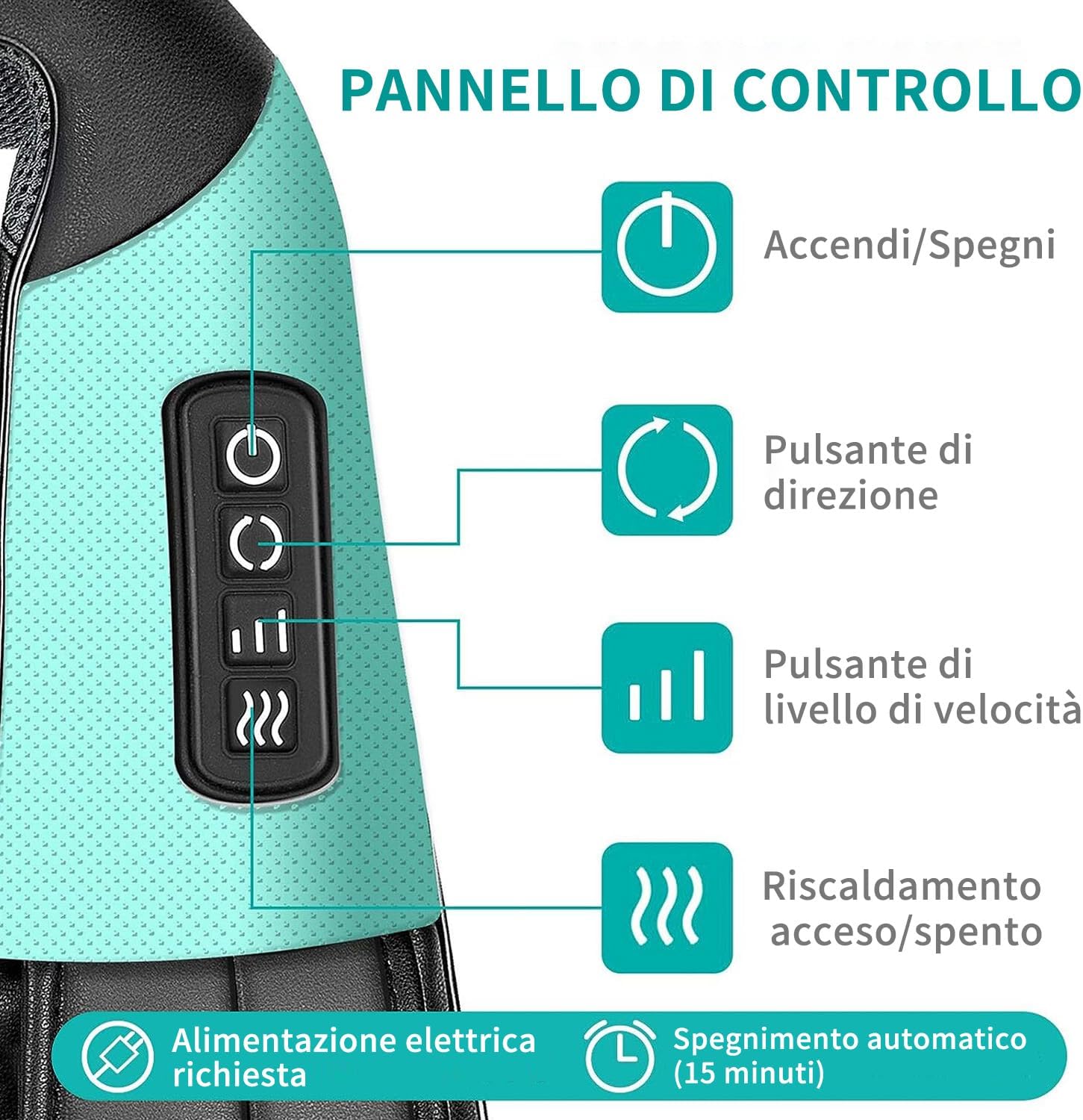 Thumbnail 2 de Nekteck 3D massaggiatore collo e spalle con caldo lenitivo: sollievo a casa, in ufficio e in auto