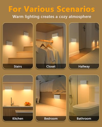 Thumbnail 1 de WILLED Luce Notturna 4 Pezzi: Lampada Notturna con Sensore Movimento e USB, 2700K, installazione facile