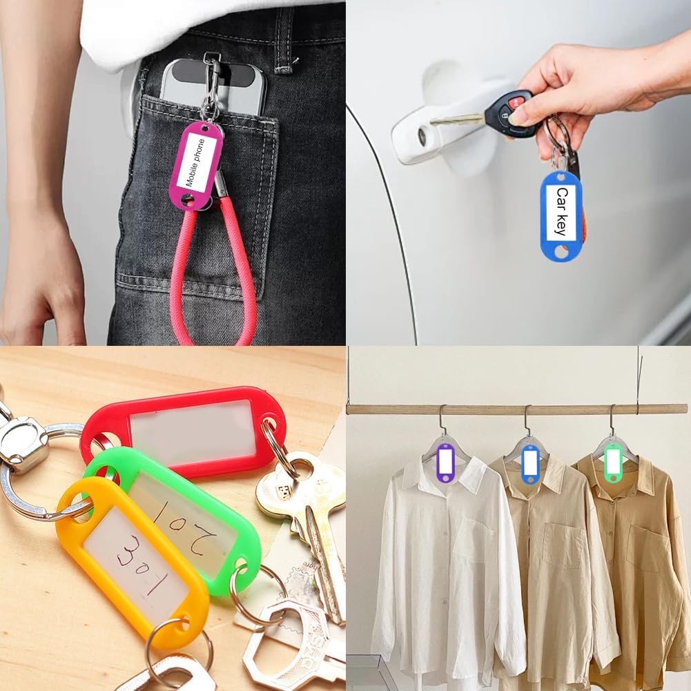 Thumbnail 4 de Munsesi 40Pcs Key Tags with Labels – 10 Colours Plastic Key Fobs for Easy Organisation
