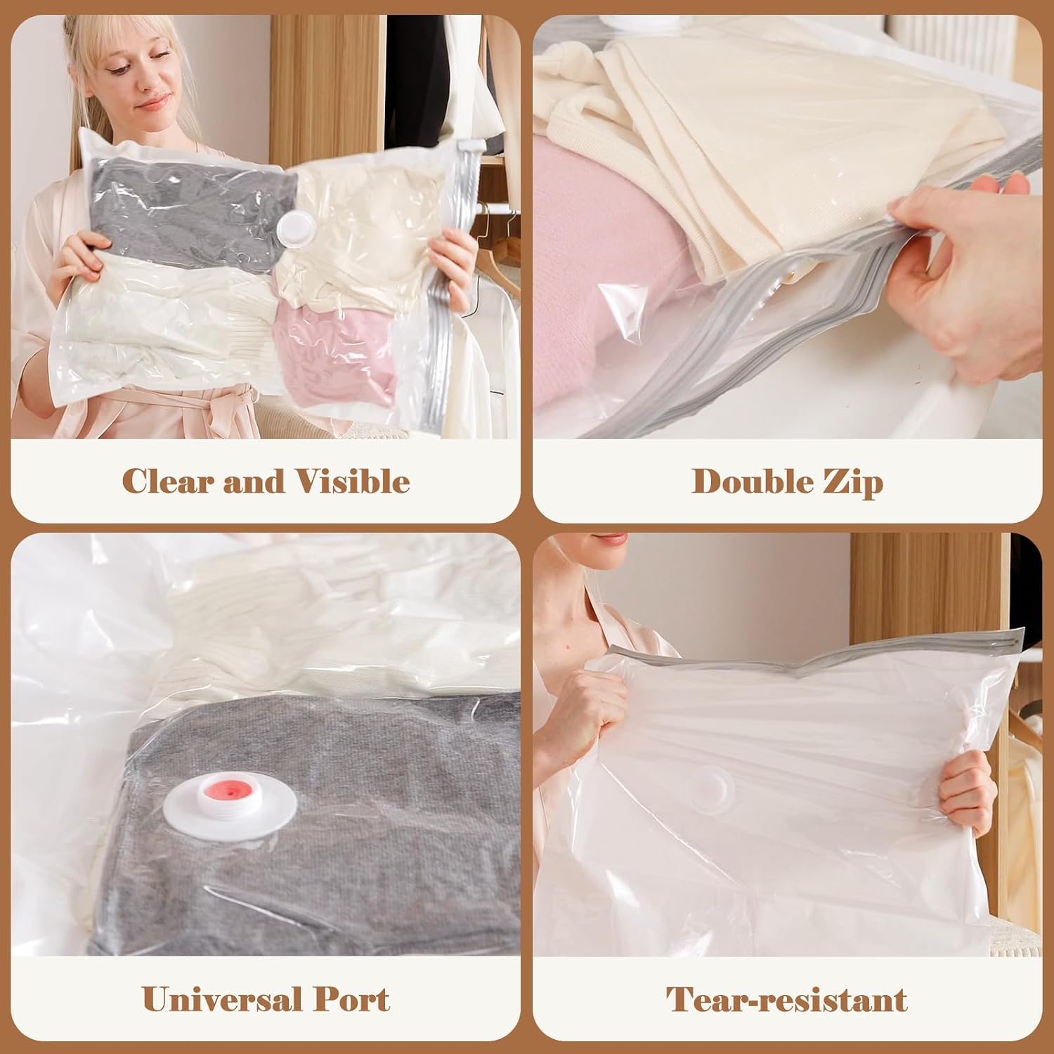 Detalle de Vacbird Vacuum Storage Bags with Wireless Electric Pump – 16 Pack (40x60cm to 80x100cm)