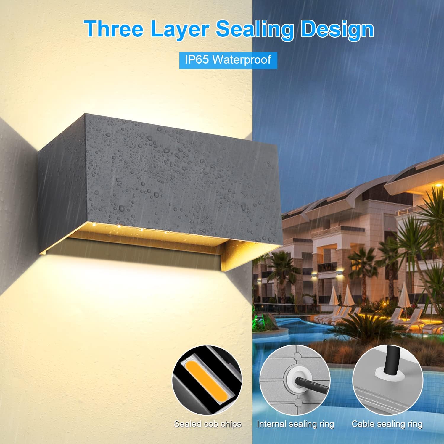 Detalle de Kingwen applique LED 20 W IP65 2 pezzi