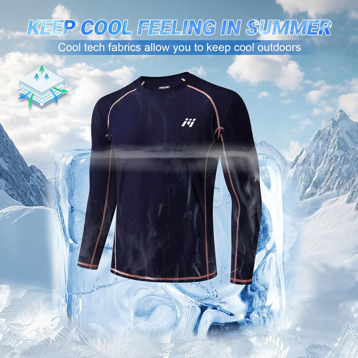 Thumbnail 3 de MEETWEE Rash Guard da uomo a maniche lunghe con protezione UV UPF 50+ e asciugatura rapida